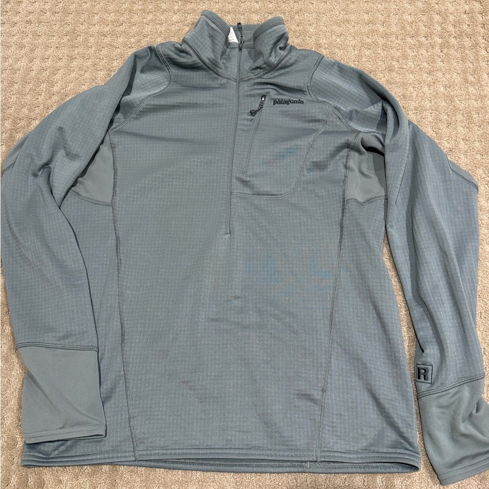 Patagonia R1 Men's Large, light Gray Quarter-Zip pullover fleece